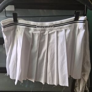 Miu Miu White Mini Skirt with Black Trim